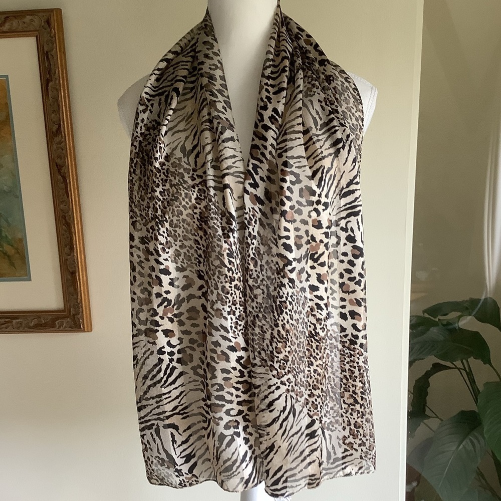 Jaclyn Smith Animal Print Rectangular Scarf